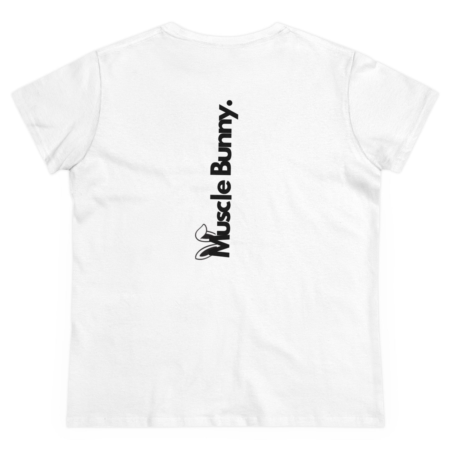 “Muscle Bunny. Women's Midweight Cotton Tee - Casual Graphic T-Shirt